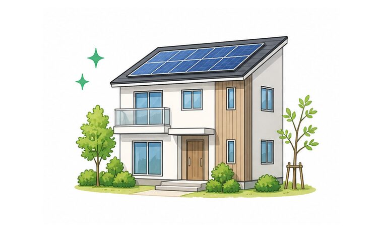 新築・建て替え時に太陽光発電を設置する住宅のイメージ